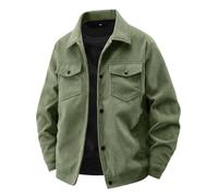 BERCIELY Men'S Transitional Jacket Button Placket Lapels With Pockets Long-Sleeve Jackets Classic Fashion Casual Outdoorjacket G-Army Green 4XL