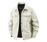 BERCIELY Men'S Transitional Jacket Button Placket Lapels With Pockets Long-Sleeve Jackets Classic Fashion Casual Outdoorjacket F-Beige 4XL