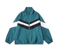 BERCIELY Men'S Transitional Jacket Classic Fashion Casual Long-Sleeve Jackets Zipper Placket Color Matching Outdoorjacket C-Green L