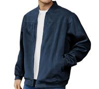 BERCIELY Men'S Transitional Jacket Classic Fashion Casual Long-Sleeve Jackets Zipper Placket Solid Color Outdoorjacket E-Navy XXL
