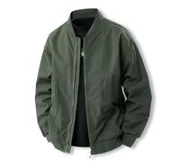 BERCIELY Men'S Transitional Jacket Classic Fashion Casual Outdoorjacket Zipper Placket Solid Color Long-Sleeve Jackets F-Army Green 5XL