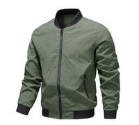 BERCIELY Men'S Transitional Jacket Classic Fashion Casual Outdoorjacket Zipper Placket With Pockets Long-Sleeve Jackets J-Army Green L