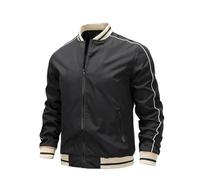 BERCIELY Men'S Transitional Jacket Classic Fashion Casual Outdoorjacket Zipper Placket With Pockets Long-Sleeve Jackets D-Black M