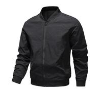 BERCIELY Men'S Transitional Jacket Classic Fashion Casual Outdoorjacket Zipper Placket With Pockets Long-Sleeve Jackets K-Black L