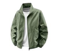 BERCIELY Men'S Transitional Jacket Zipper Placket Solid Color Long-Sleeve Jackets Classic Fashion Casual Outdoorjacket F-Army Green 5XL