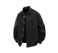 BERCIELY Men'S Transitional Jacket Zipper Placket With Pockets Long-Sleeve Jackets Classic Fashion Casual Outdoorjacket D-Black XXL