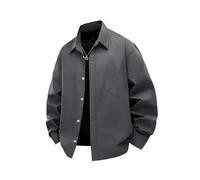 BERCIELY Men'S Transitional Jacket Zipper Placket With Pockets Long-Sleeve Jackets Classic Fashion Casual Outdoorjacket E-Dark Grey 3XL