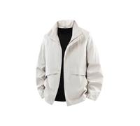 BERCIELY Men'S Transitional Jacket Zipper Placket With Pockets Solid Color Long-Sleeve Jackets Classic Fashion Casual Outdoorjacket H-Apricot 4XL