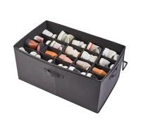 Berdeng Shoe Storage Organizer for Closet, Shoe Box Organizer, Space Saving Foldable Shoe Rack, Shoe Storage Cabinet with Clear Cover and Reinforced Handles, Fits 20 Pairs, Black