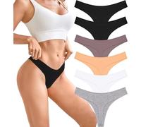 BeReady Cotton Thongs for Women Sexy Ladies Underwear Panties Hipster Bikini Breathable Knickers for Women Multipack 6