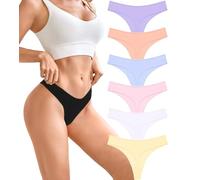 BeReady Cotton Thongs for Women Sexy Ladies Underwear Panties Hipster Bikini Breathable Knickers for Women Multipack 6