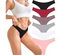 BeReady Cotton Thongs for Women Sexy Ladies Underwear Panties Hipster Bikini Breathable Knickers for Women Multipack 6