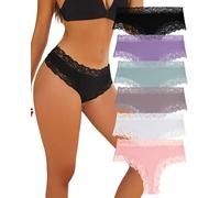 BeReady Women's Cotton Panties Women's Lace Hipster Underwear Women's Lace Underpants Women's Brazilian Briefs Multipack 6, y3-6pack, XL