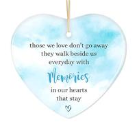 Bereavement Gifts, Heart Plaque Memorial Ceramic Pendants, Bereavement Keepsake Hanging Heart with Word Ornament for Loss of Loved One, Sympathy Gift