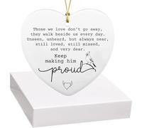 Bereavement Gifts, Keep Making Him Proud Ceramic Heart Plaque, Memorial Gift, Sympathy Gift, Grave Decorations, Bereavement Keepsake to Honor and Remember Loved Ones