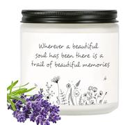 Bereavement Gifts, Lavender Scented Candle Printed Wherever A Beautiful Soul Has Been, There is A Tail of Beautiful Memories Ideal for Sympathy Gifts, Memorial Gift for Loss of Loved One