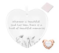 Bereavement Gifts, MEOAlBkey Ceramic Double Side Printed "Wherever A Beautiful Soul Has Been" Memorial Gift With Box Sympathy Gift & Remembrance Gifts Keepsake