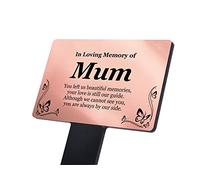 Bereavement Gifts. MUM Memorial Plaques With Custom Text, Gardens Ground Stake Or Grave Ornaments - Acrylic, Waterproof and Hard Wearing. Shipped Globally. (Copper Mum)