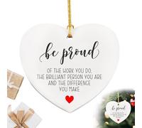 Bereavement Gifts, Proud Of You Gifts, Memorial Ceramic Heart Ornament, Appreciation Gift for Coworkers Boss Teacher Nurse Mom, Retirement Farewell Leaving Going Away Gift Ideas for Women Men