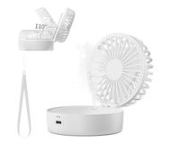 Berelin Portable Fan with Water Mist Spray, Mini Pocket Desk Fan with 5 Speeds, 2600mAh USB Rechargeable Hand Held Fans with Water Mist Spray, Personal Mini Table Fans for Home Travel Outdoor (White)
