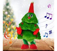 Berelin Singing Dancing Christmas Tree Plush Toy with Light Up, 14.96'' Wriggle Singing Christmas Musical Doll, Record Learning to Talk Christmas Tree Plush Doll Toy Gift for Kids