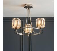 Endon 104107 Berenice 3lt Semi flush Bright nickel plate & clear glass 3 x 6W LED E14 (Required)