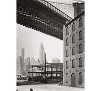 Berenice Abbott New York Brooklyn Bridge Water New Dock Streets Cityscape Large Wall Art Print Canvas Premium Mural