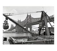 Berenice Abbott New York Queensboro Bridge City Photo Boat Art Print Canvas Premium Wall Decor Poster Mural