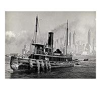 Berenice Abbott Watuppa Steam Boat New York Photo Art Print Canvas Premium Wall Decor Poster Mural