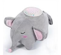 BEREST Baby Elephant Dummy Toy with Starry Night Light Projector, Shushing Heartbeat Plush Stuffed Toy with Lullaby Music & White Noise for Newborn Sleep Aid, Perfect