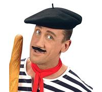 Beret Black Wool Accessory for Fancy Dress