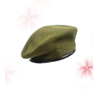 Beret Hat Unisex Men's Wear Women's Adjustable Spring Autumn Pure Wool Beret Hat Sun Hat Driving Cap Adult Cap (Green)