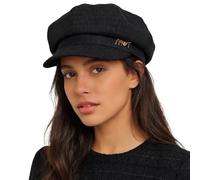 Beret Hat Women Premium Cotton Newsboy Hat Octagonal Cap Trendy Baker Boy Hat for Women Blend Retro Women's Berets for Autumn Winter Women's Hats & Caps (UK, Alpha, One Size, M, Black)