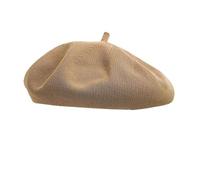 Beret Hat Women Simple Solid Color Spring And Summer Beret Women's Versatile Street Cotton Yarn Breathable Dome Painter Hat(Khaki)