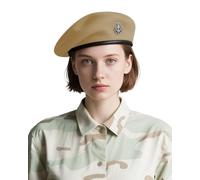 Beret Hats for Women & Beret Hat Men - US Army Style 100% Wool Military Beret, Vintage British Officer Look., Camel, Large