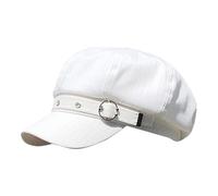 Beret Newsboy Hat for Women 8 Panel Peaky Baker Boy Hat Winter Vintage Adjustable Casual Caps Unisex Duck Tongue Caps Headwear White