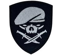 Beret Skull Patch 65 x 80 mm - White
