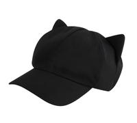 Berets Hat with Cats Ear Baseball Hat Adjust Head Size Hat Cycling Climbing Travel Visors Hat for Girl Woman Black
