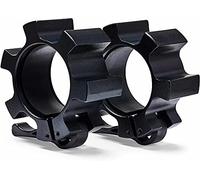 Berfea Metal Olympic Barbell Clamps 2inch Heavy Duty Exercise Collars,Weight Clips for 2" Barbell,Quick Release Weight Clamps for Weightlifting, Olympic Lifts Strength Fitness Training 1 Pair-Black