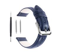 Berfine 18mm Blue Calf Leather Watch Band Replacement,Extra Soft Watch Strap for Men Women