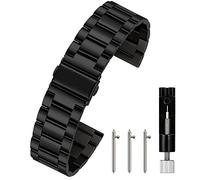 Berfine 18mm Quick Release Watch Strap,Premium Solid Stainless Steel Watch Band Replacement,Black