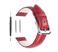 Berfine 18mm Red Calf Leather Watch Band Replacement,Extra Soft Watch Strap for Men Women