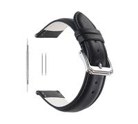 Berfine 20mm Black Calf Leather Watch Band Replacement,Extra Soft Watch Strap for Men Women
