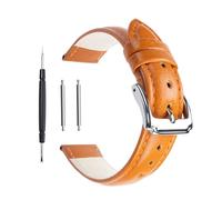 Berfine 20mm Yellow Brown Calf Leather Watch Band Replacement,Extra Soft Watch Strap for Men Women