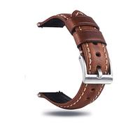 Berfine 26mm Quick Release Retro Leather Watch Band, Vintage Pull-up Leather Watch Strap, Brown