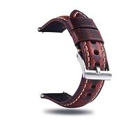 Berfine 26mm Quick Release Retro Leather Watch Band, Vintage Pull-up Leather Watch Strap, Crimson