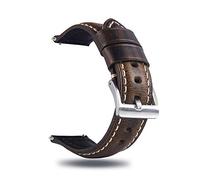 Berfine 26mm Quick Release Retro Leather Watch Band, Vintage Pull-up Leather Watch Strap, Olive Green