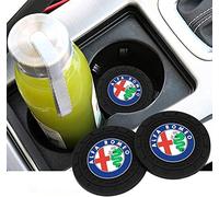BerFosa Car Cup Holder Coaster for Alfa Romeo Accessories Recessed Silicone Non-Slip Drink Coaster 2.76 Inch 2 Pieces…