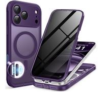 BERFY for iPhone 17 Pro Max Case, Compatible with MagSafe, Built-in Privacy Screen Protector and Camera Protection, Anti-Spy Full Body Shockproof Matte Phone Case for 17 Pro Max 6.9", Deep Purple