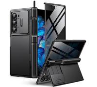 BERFY for Samsung Galaxy Z Fold 6 Case with Privacy Screen Protector, [2 Invisible Kickstand]Built-in S Pen Holder and Slide Camera Cover, [Anti Spy]Full-Body Shockproof Phone Case for Z Fold 6, Black